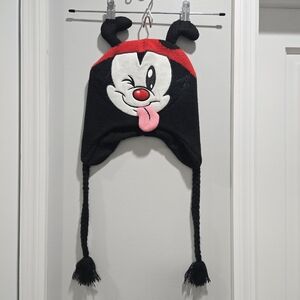 Animaniacs Wakko Black and Red Knit Lapland Beanie